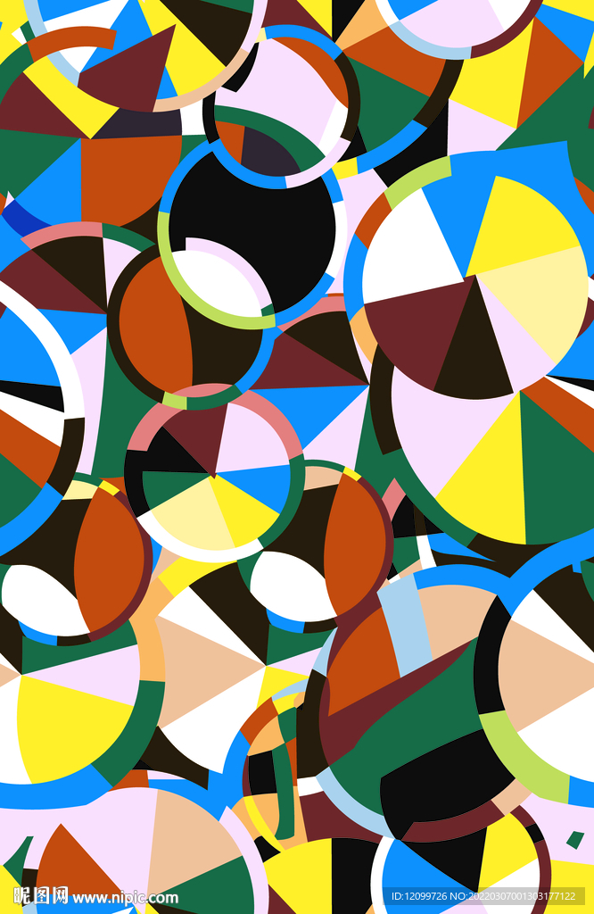 大牌几何图案数码印花