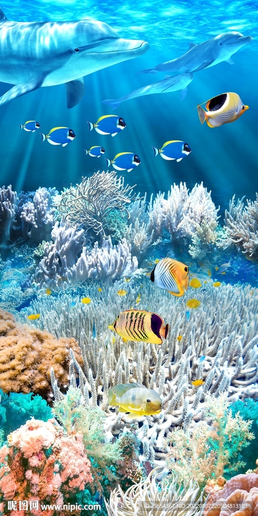 海底世界玄关过道背景墙