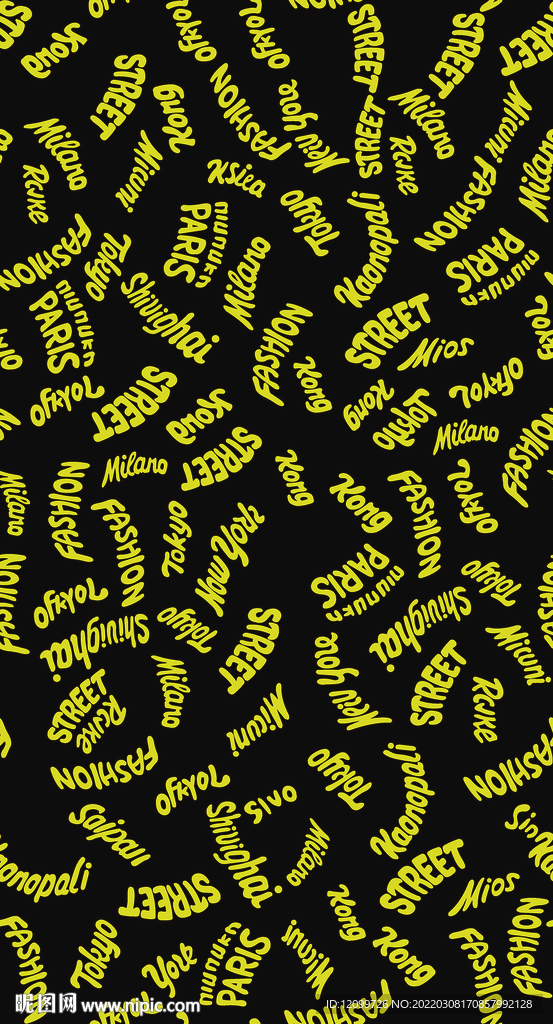 数码印花英文乱花