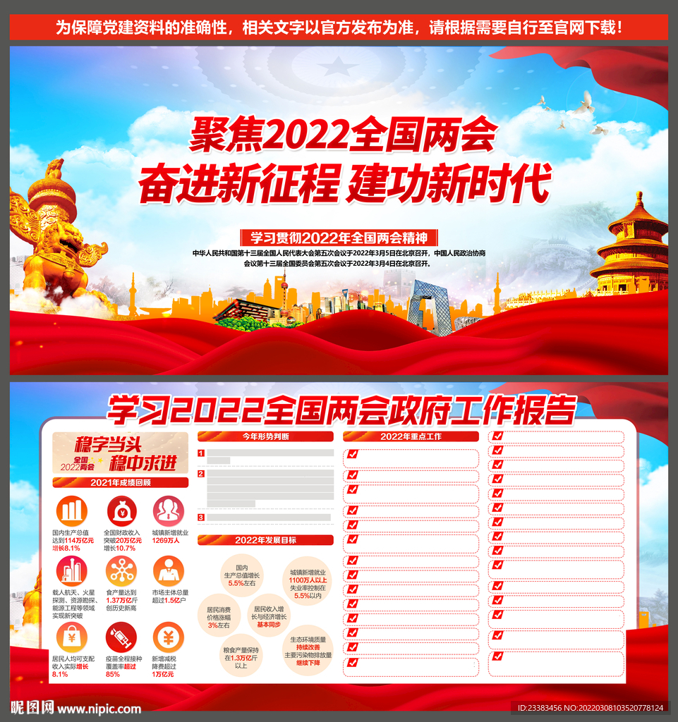 政府工作报告展板