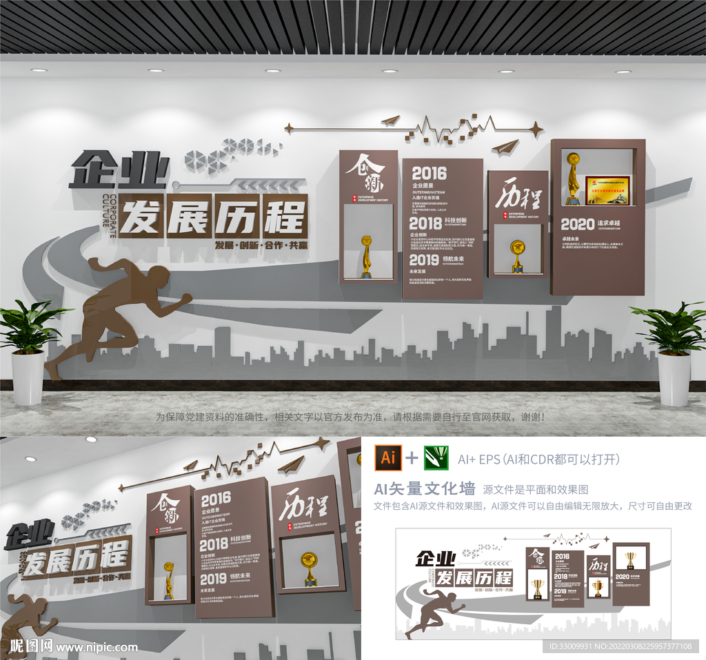 高端大气企业发展历程公司文化墙