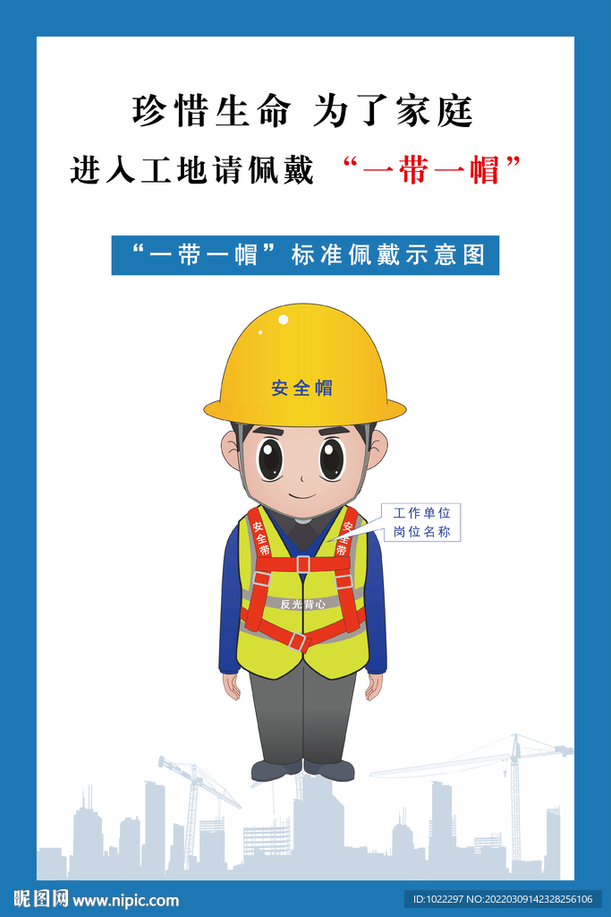 一带一帽标准佩戴示意图