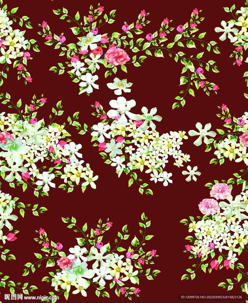 大牌数码印花小碎花