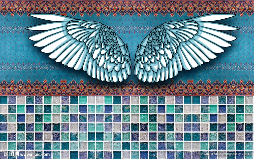 翅膀背景墙
