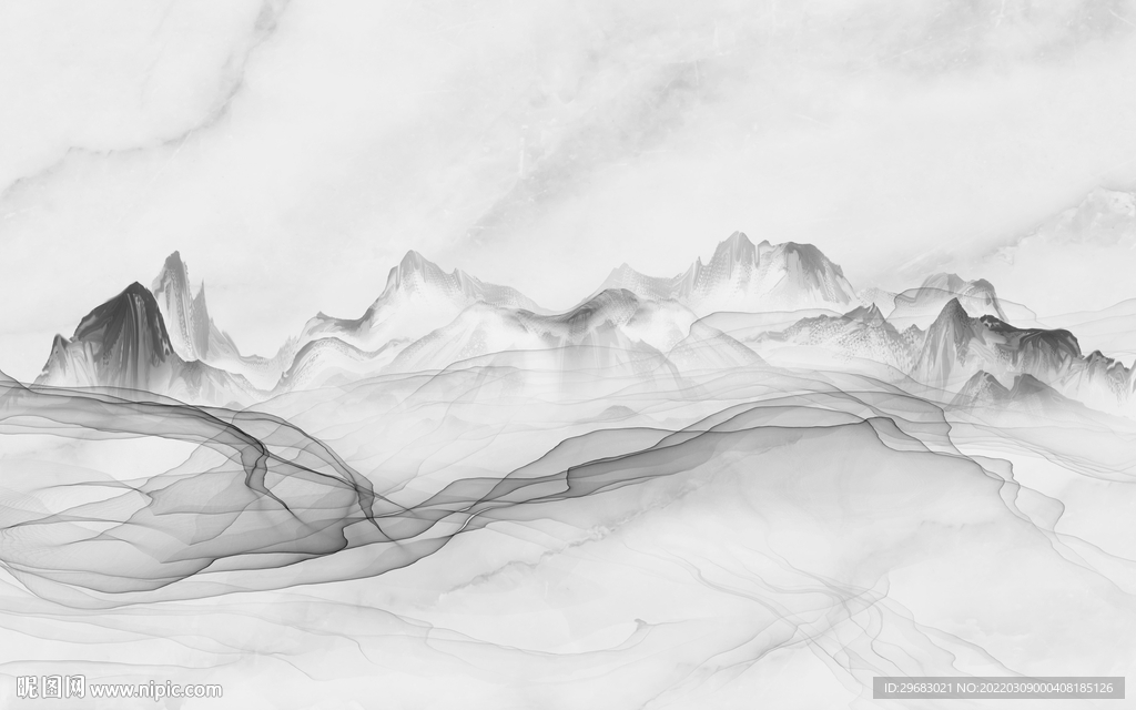 大气 中国风新山水 tif分层