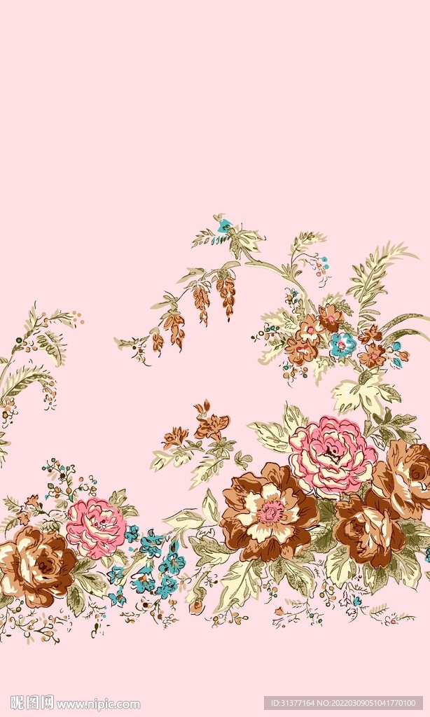 连衣裙单边定位花