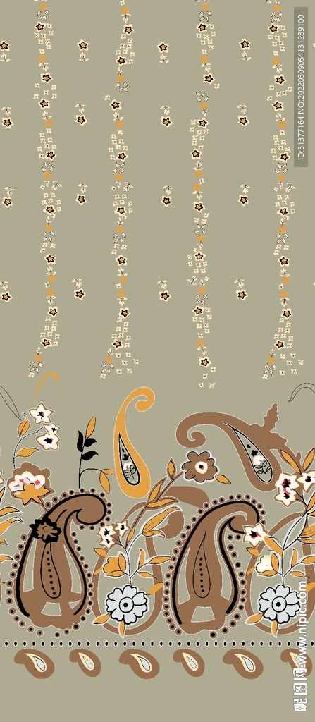 民族风腰果定位花