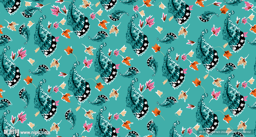 雪纺抽象小碎花