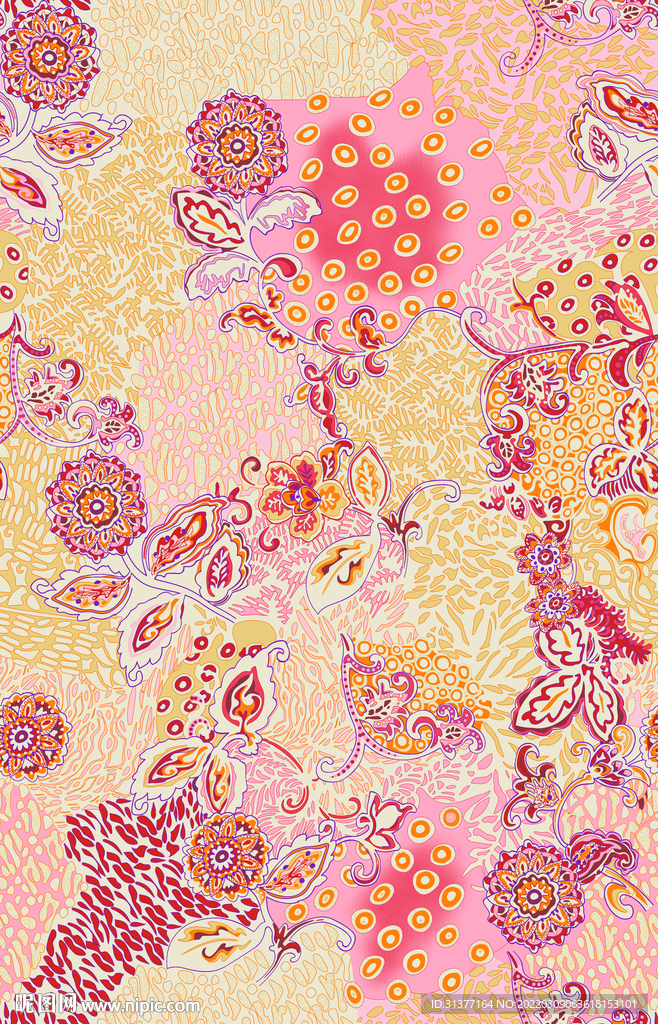 民族风抽象小碎花