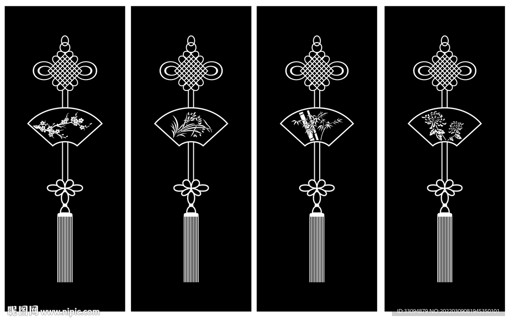 高清分层透明底白色图案打印图