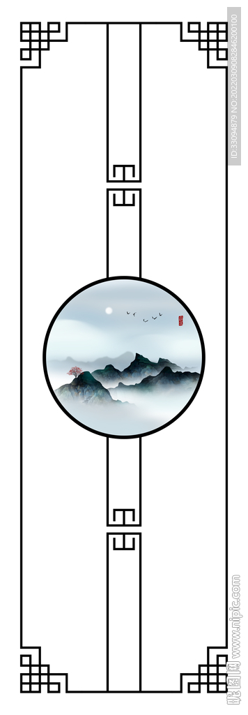 高清分层透明底平开门打印图