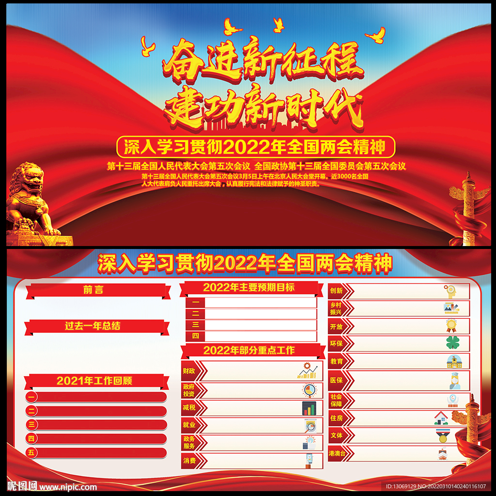 2022两会宣传展板