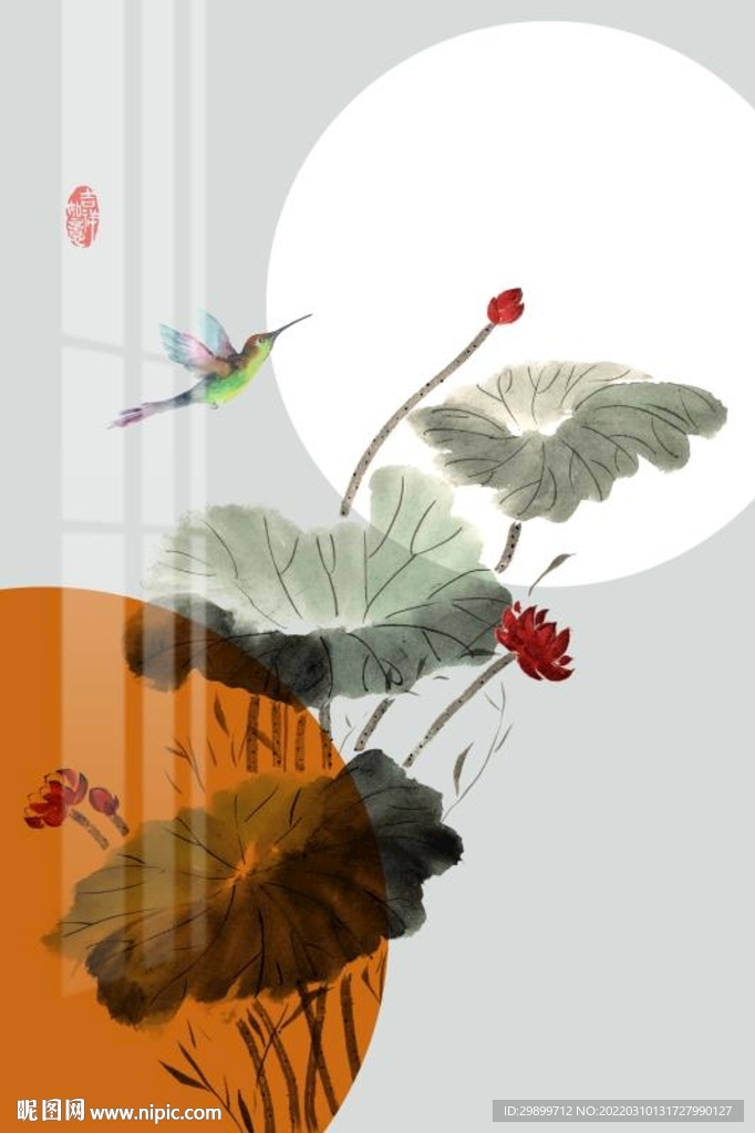 荷花月亮