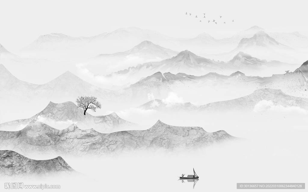 人气爆款新山水画 tif分层