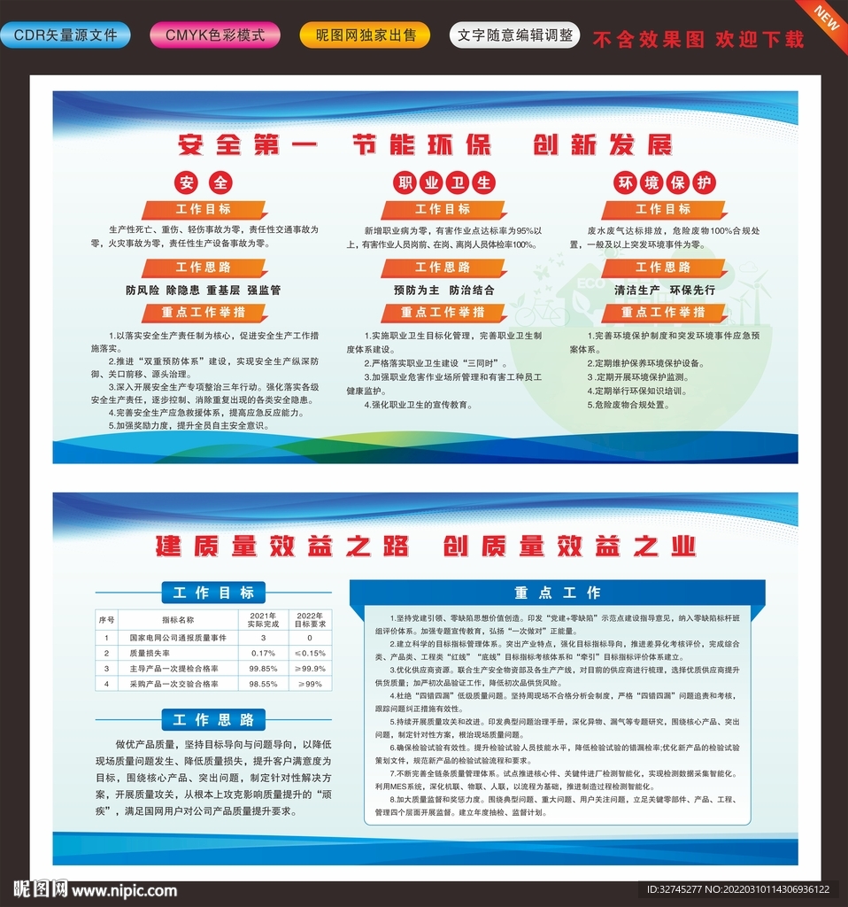 企业安全质量宣传展板