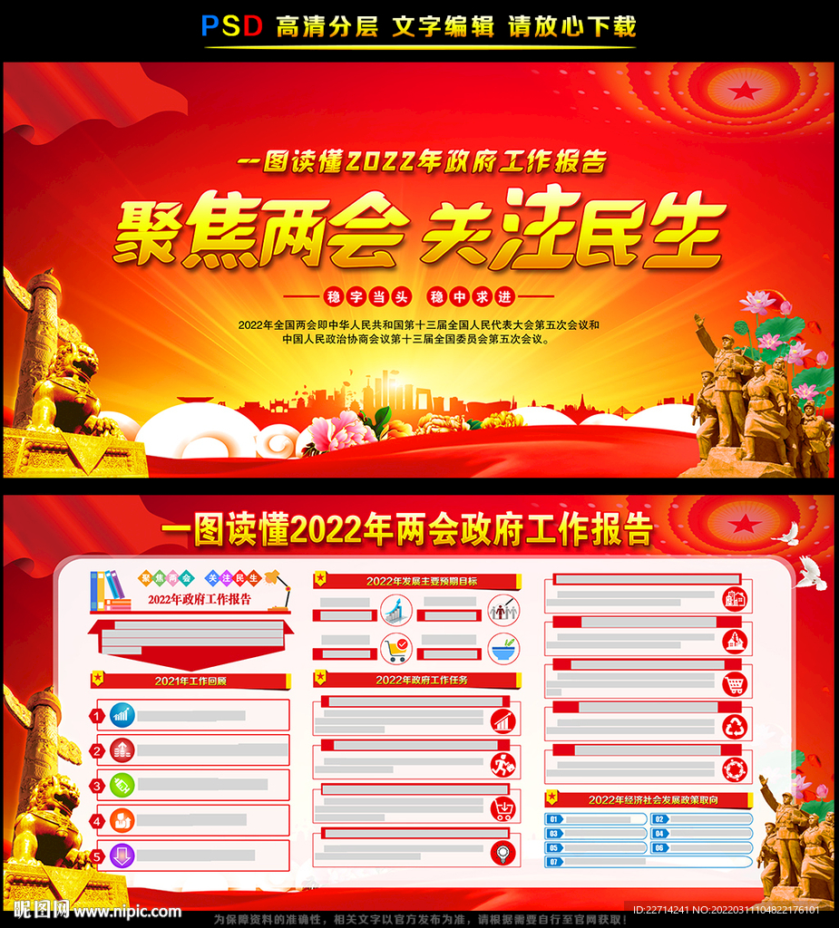 2022年全国两会展板