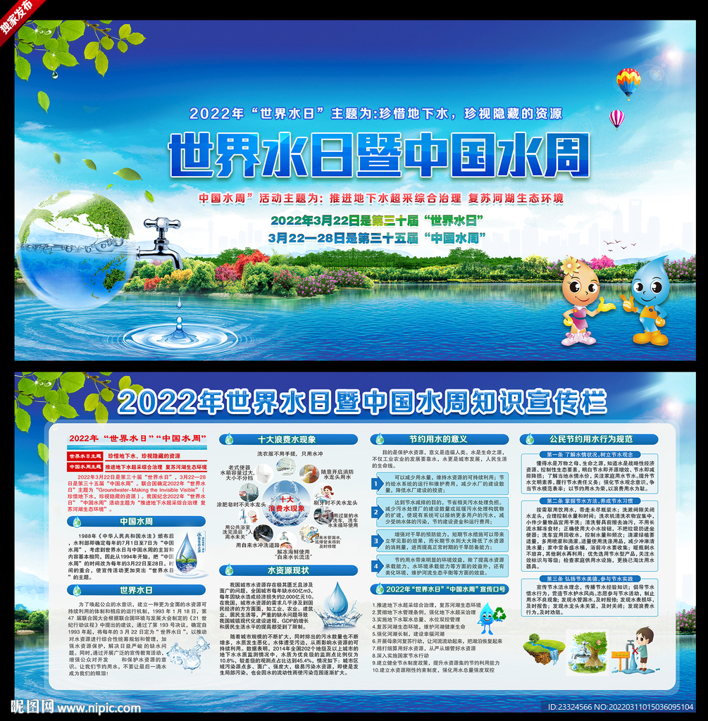 2022年世界水日展板
