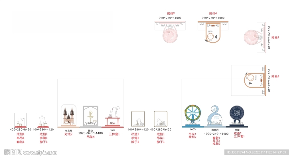 情景主题展柜 珠宝陈列