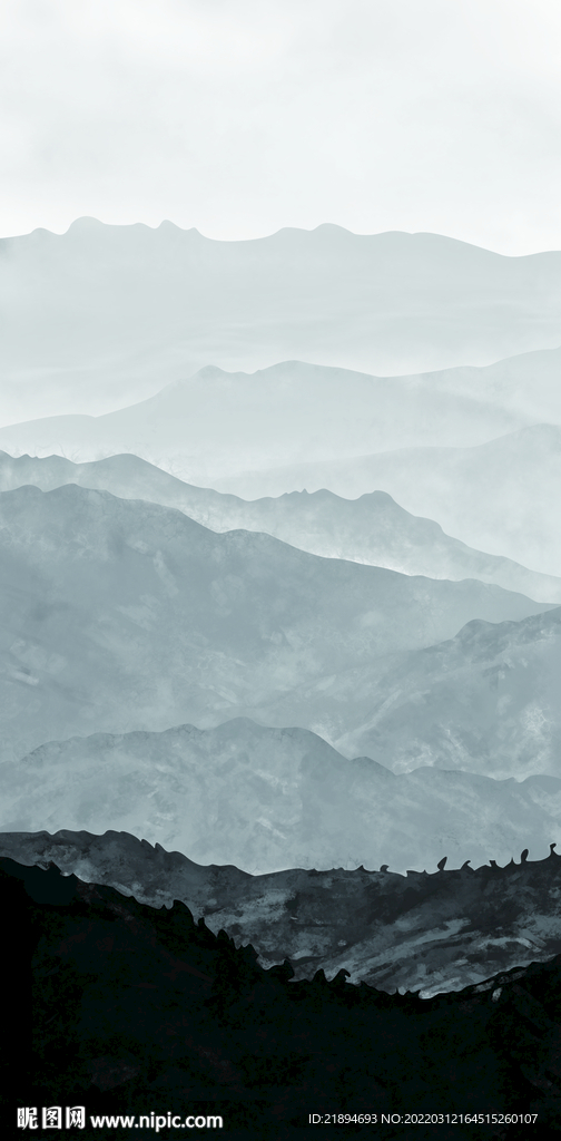 远山 重峦叠嶂 手绘