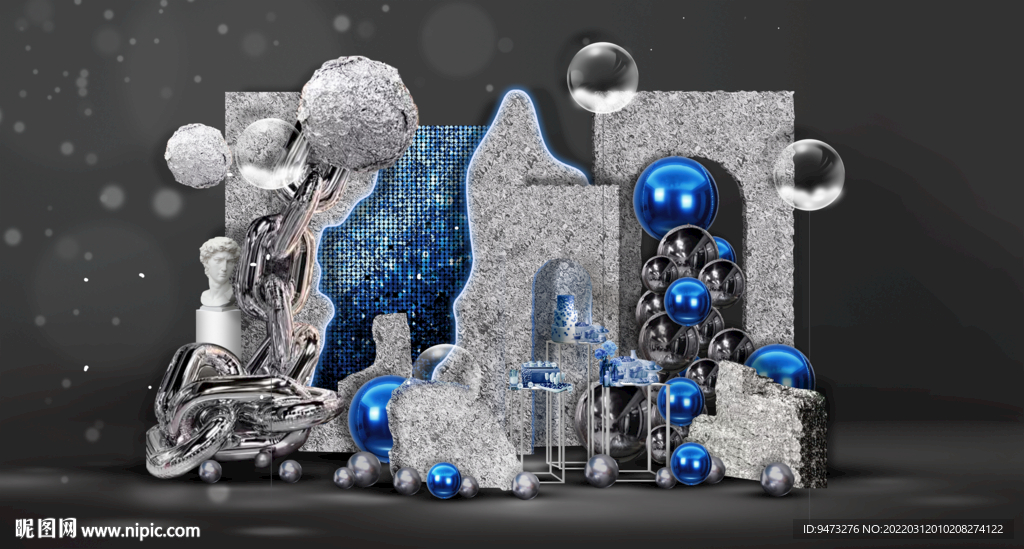 银灰色婚礼迎宾区