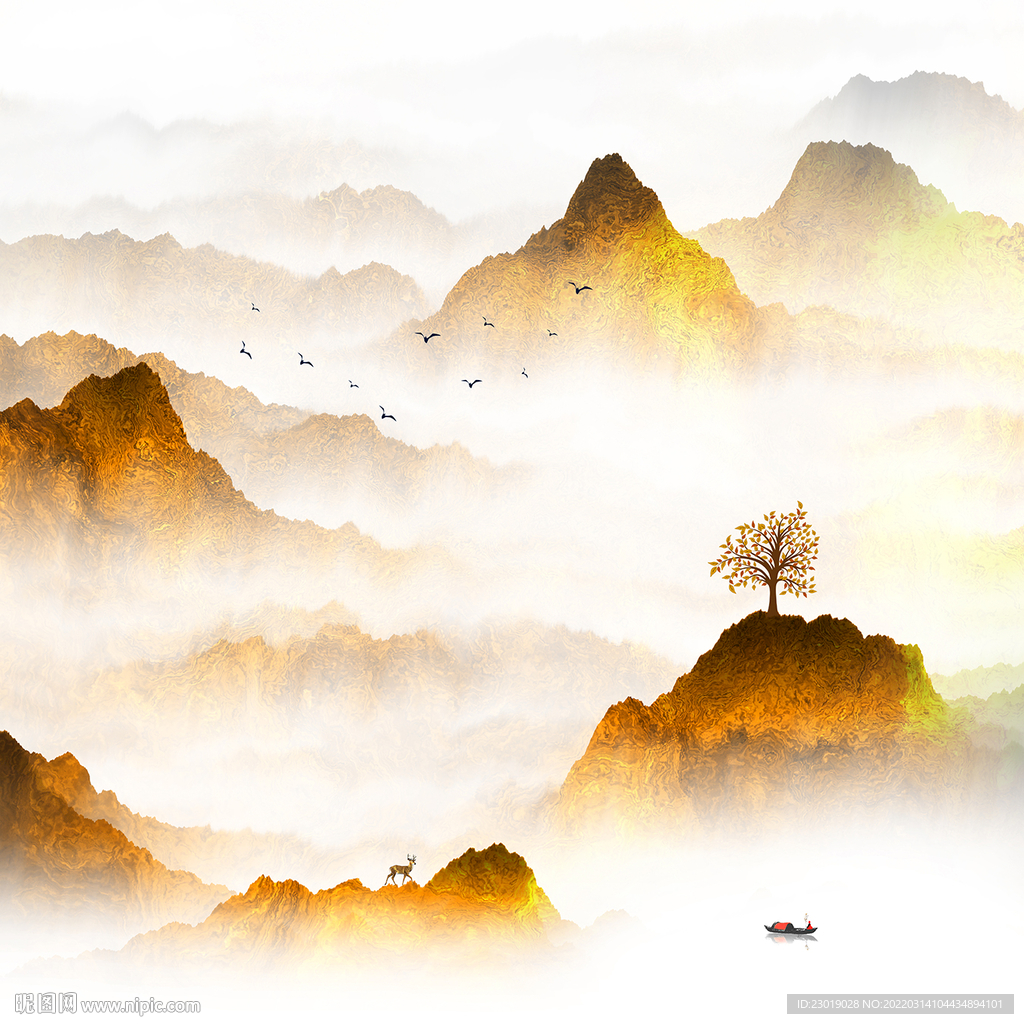 山水晶瓷画