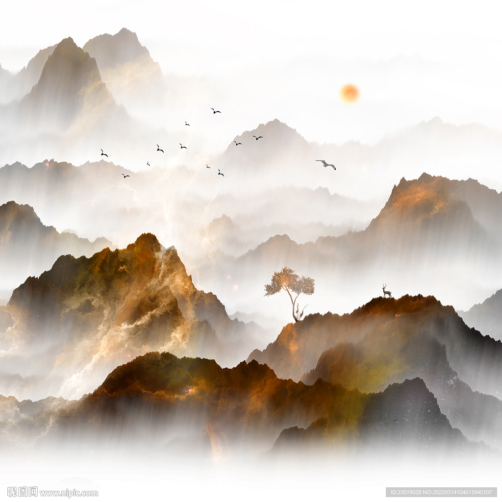 晶瓷山水画