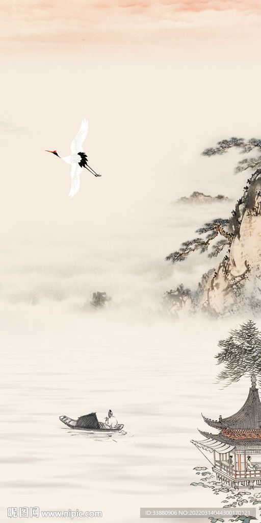 国画中国风玄关画 TIF分层