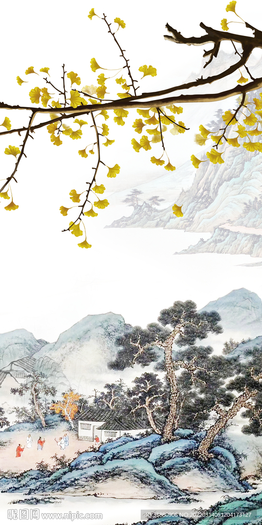 花鸟新款现代玄关 TIF分层