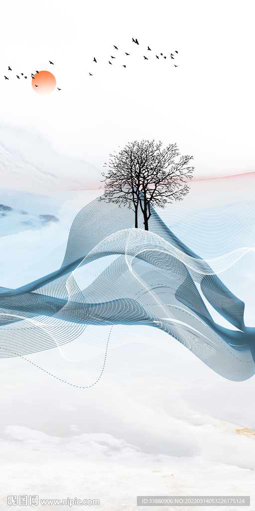 新上架新中式玄关画 TIF分层