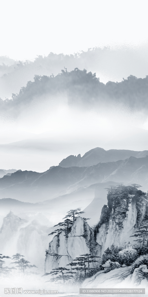 意境新中式玄关画 TIF分层