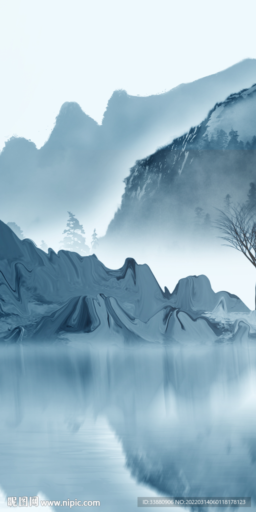 高清 新中式玄关画 TIF分层