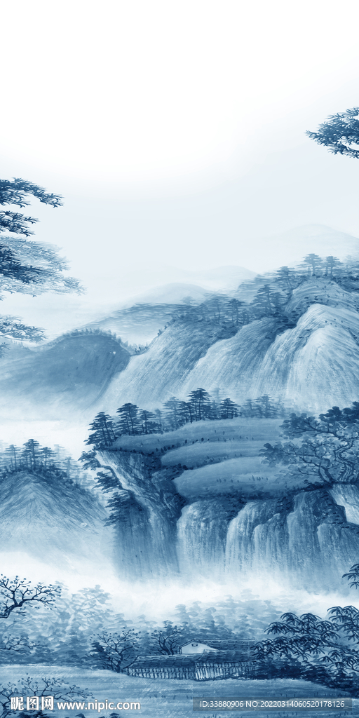 高档 新中式玄关画 TIF分层