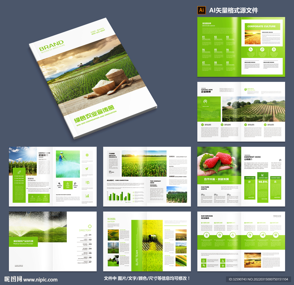 绿色农业宣传册模板