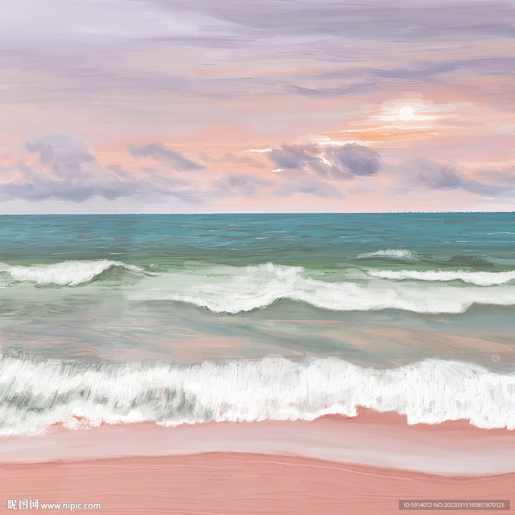 轻奢装饰画 海边风景画