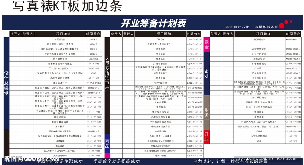 开业进度表