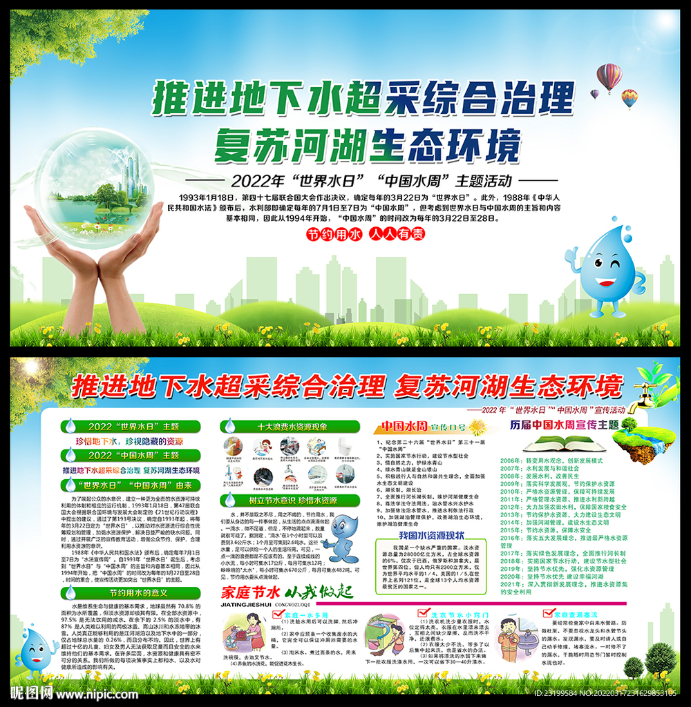 世界水日中国水周宣传栏展板