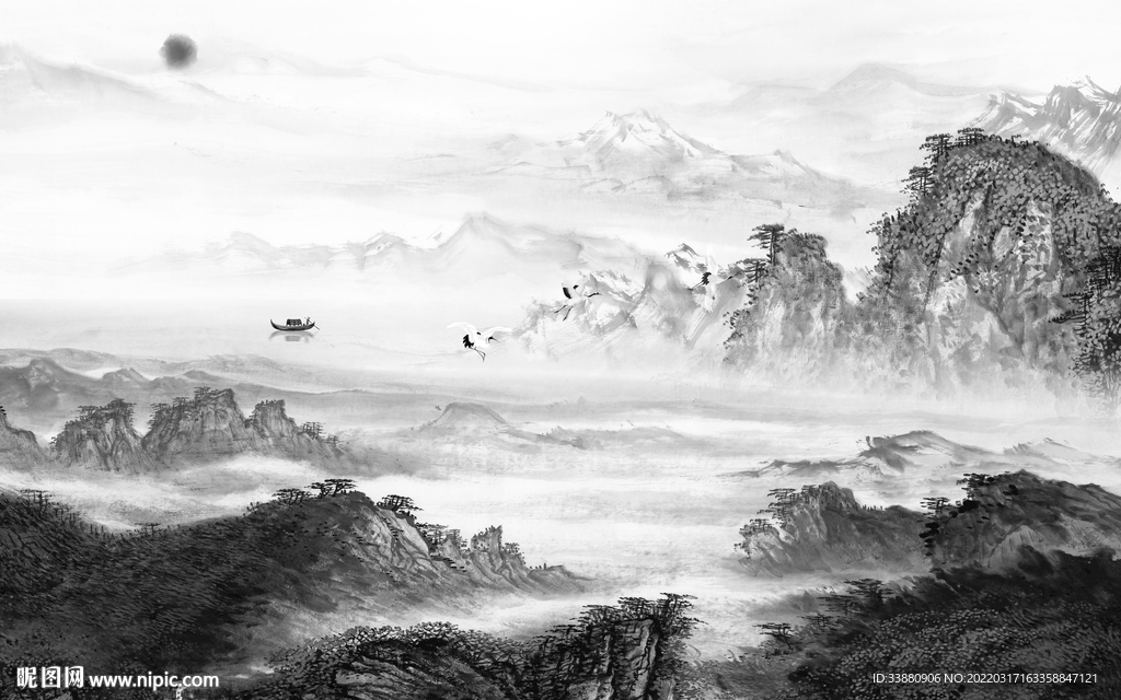大气风景意境山水 tif分层