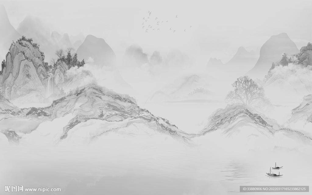 爆款 风景意境山水 tif分层