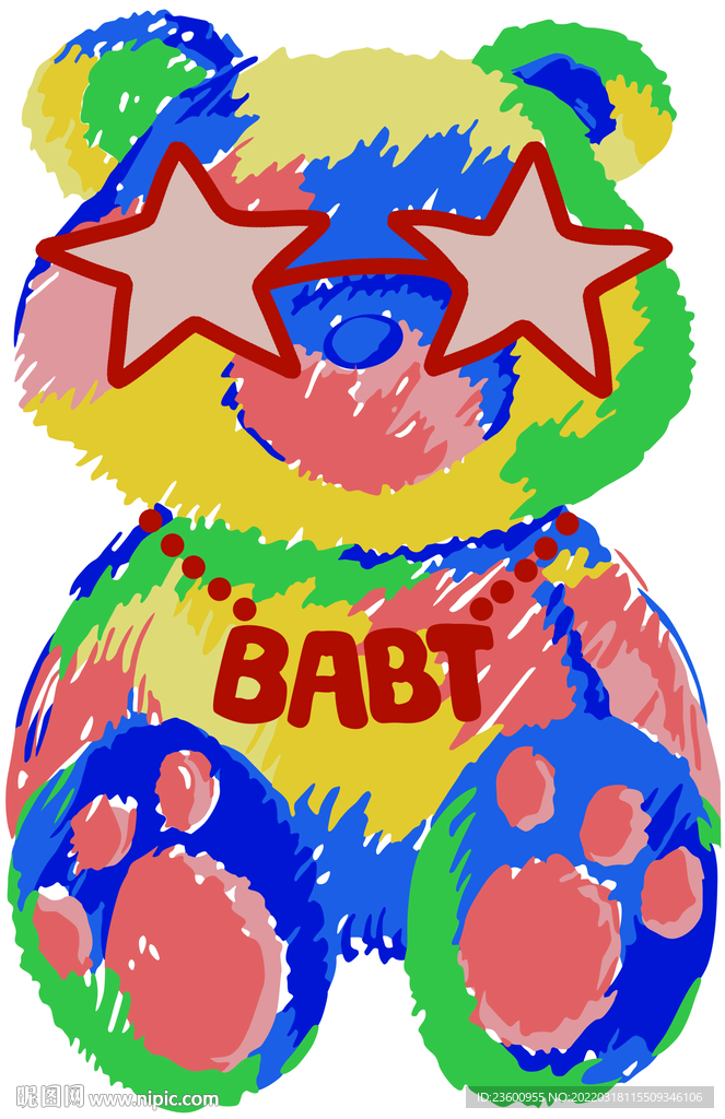 BABT彩色熊 烫图印花