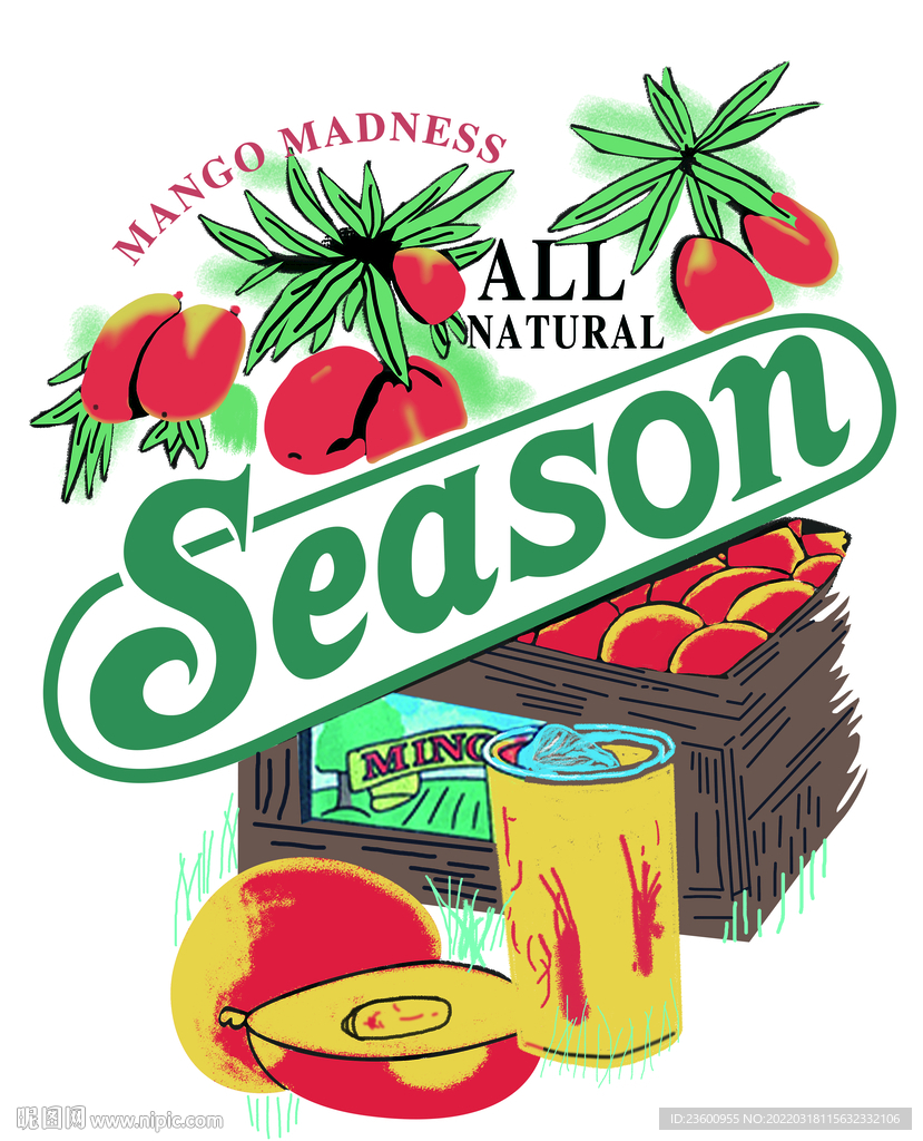 Season彩色水果 烫画印花