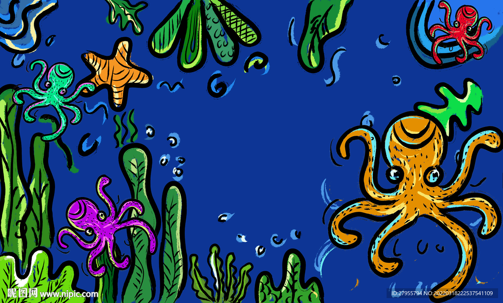 海底插画手绘