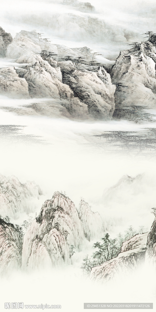 国画新现代画玄关 TIF分层