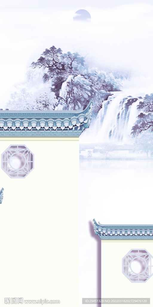 新款山水意境玄关 TIF分层