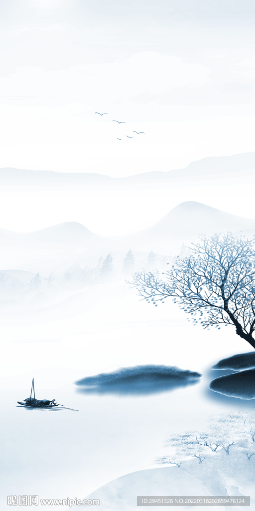 水墨 新现代画玄关 TIF分层