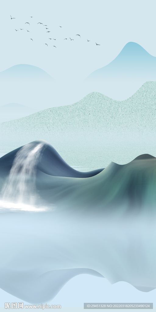 水墨人气高档玄关 TIF分层