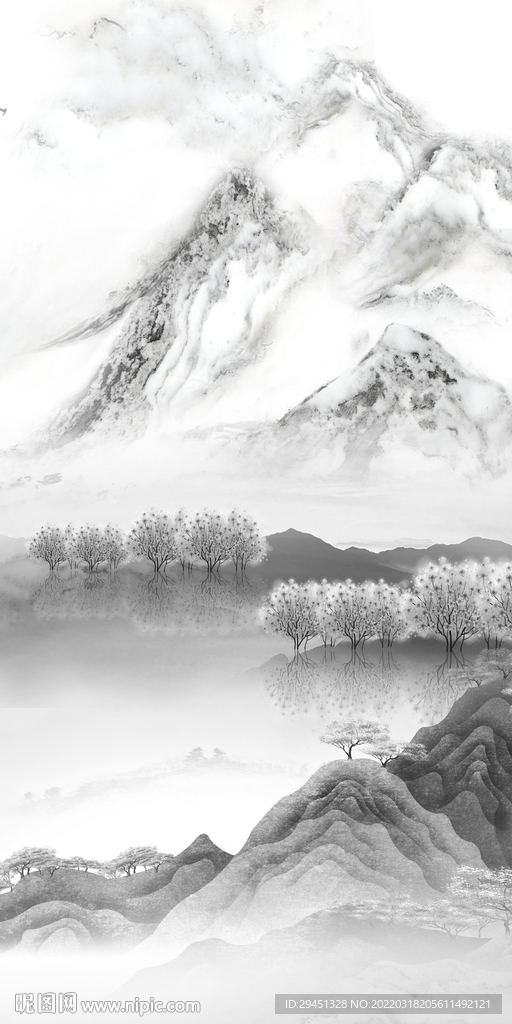 意境 新现代画玄关 TIF分层