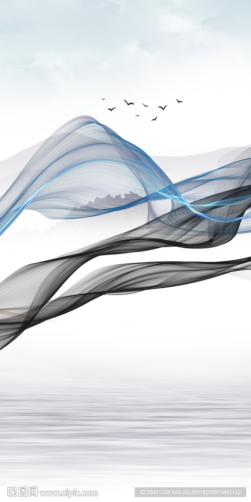 别墅 山水新画玄关 TIF分层