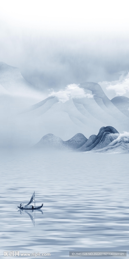 中国风山水新画玄关 TIF分层