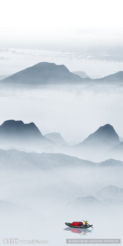 水墨 山水新画玄关 TIF分层