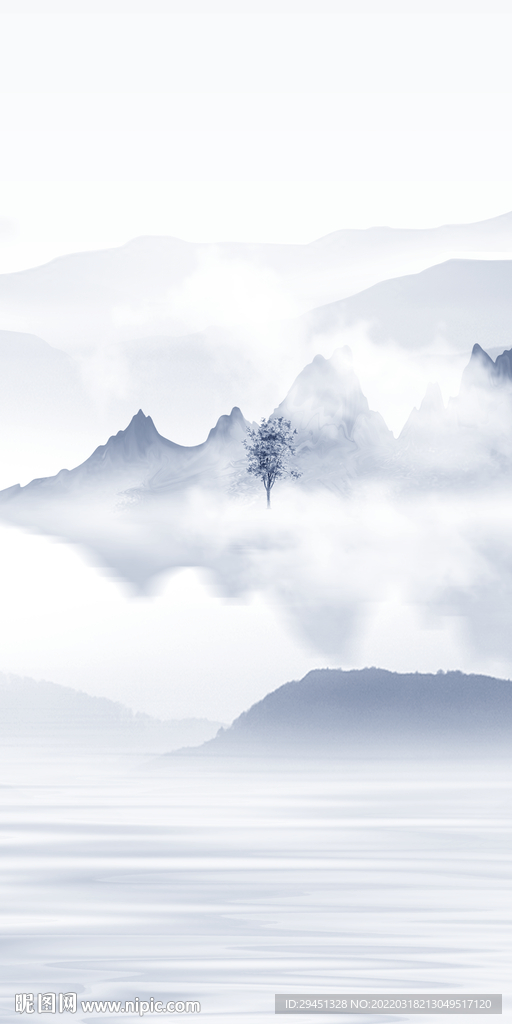意境 山水新画玄关 TIF分层